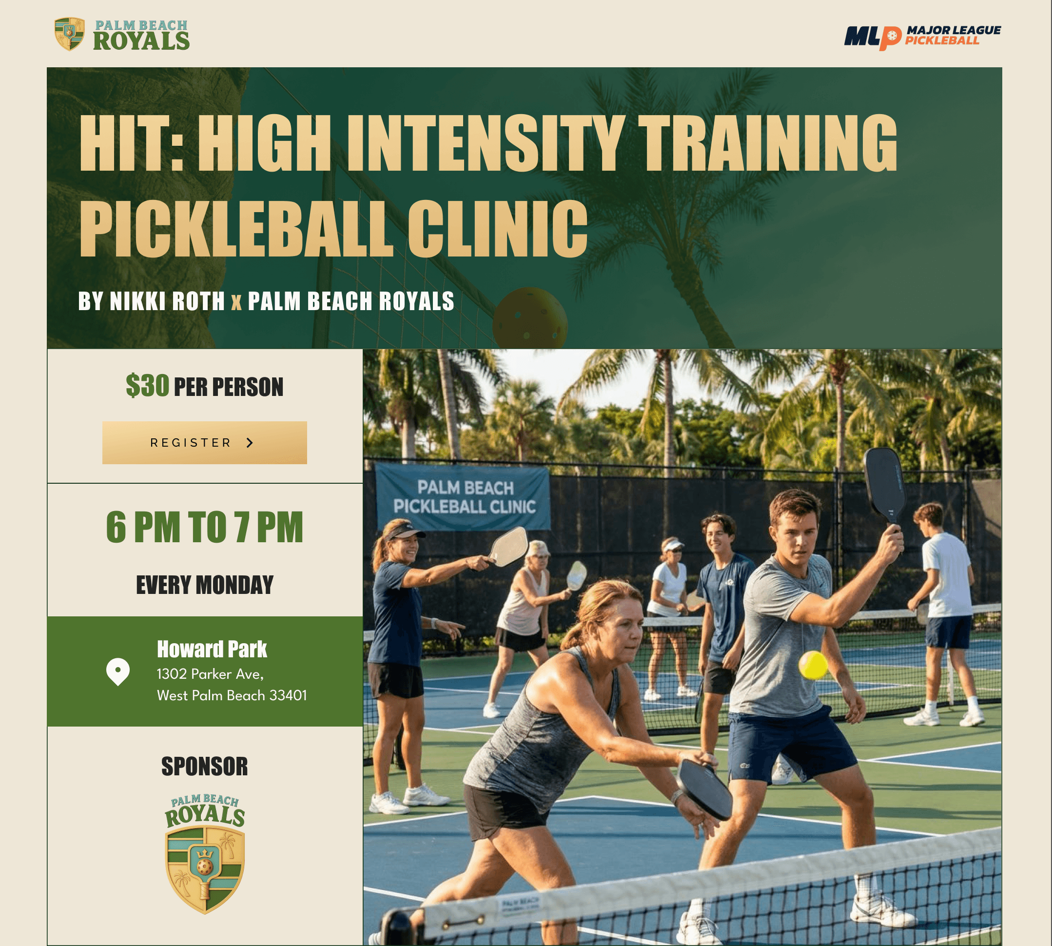 HIT: High Intensity Training Pickleball 10 Week Program w/ Nikki Roth x Palm Beach Royals